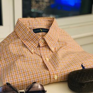 NWT orange and blue Ralph Lauren shirt